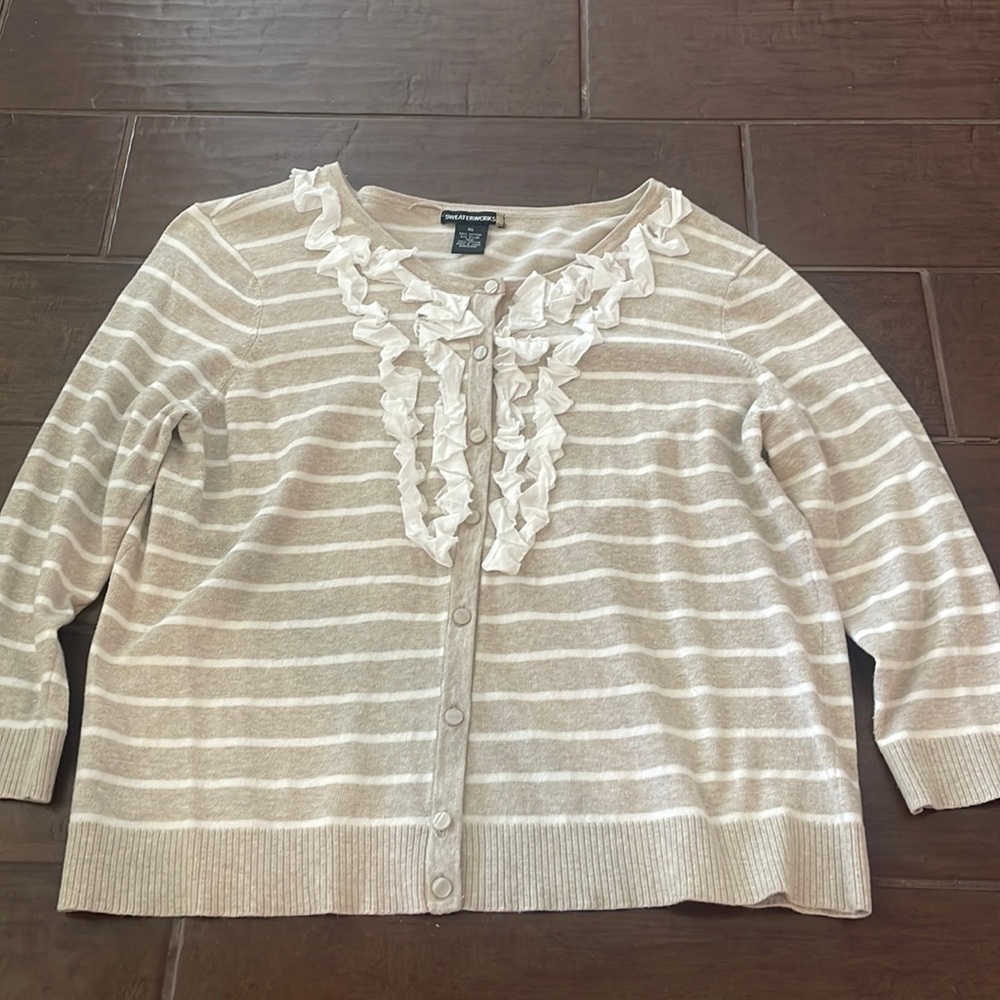 Tan and cream cardigan